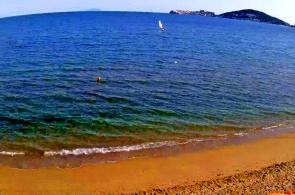 Plage de Vinicio avec la baie de Gaeta en arrière-plan. Webcams Gaeta