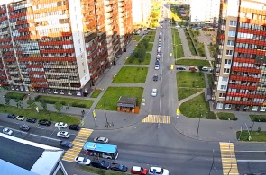 L'intersection de l'avenue européenne et de la rue Vienne. Webcams Kudrovo