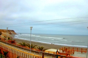 Vue sur la plage de Chicama. Webcams Askope en ligne