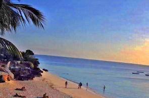 Vue sur la plage depuis My Blue Hotel. Nungwi Webcams