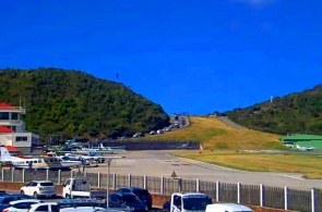 Vue sur l'aéroport de Saint-Jean. webcams Gustavia