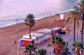 Plage de Saint-Sébastien et Barceloneta. Panorama. Webcams de Barcelone en ligne