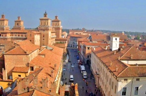 Vue sur le château d'Estense. Webcams Ferrara